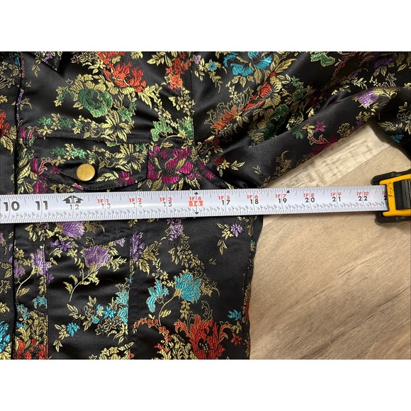 Vtg Spencer Jeremy Y2K Floral Asian Shine Blazer Jacket Whimsical Grunge Sz S - Picture 9 of 10